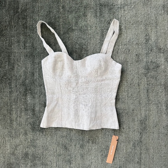 Reformation Linen Libra Bustier Top - Picture 1 of 6